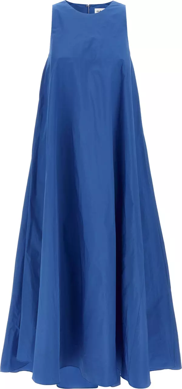 Blue Polyester Long Dress