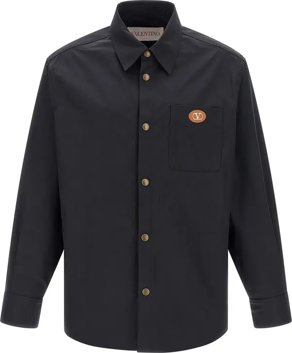 Blue Polyester Full-Length Jacket