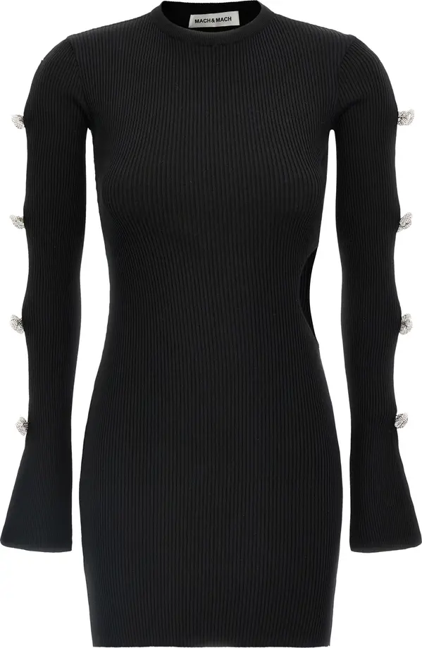 Black Viscose Short Dress