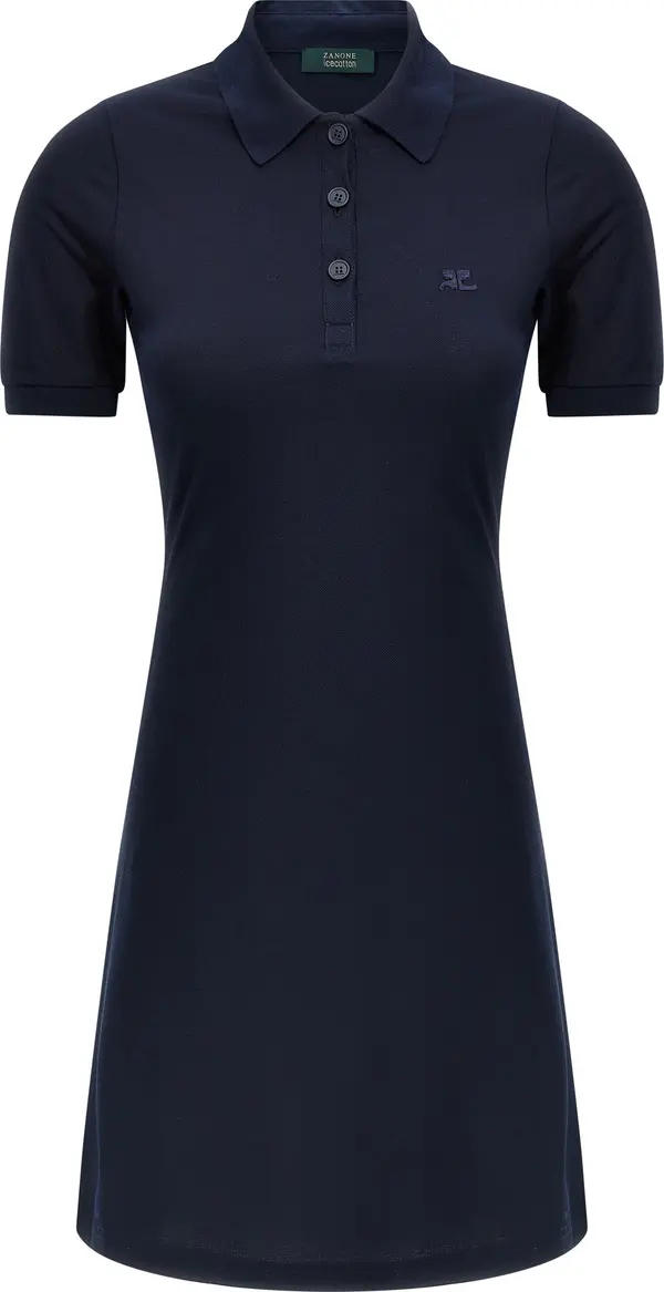 Blue Cotton Short Dress