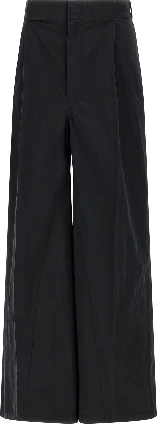 Black Cotton Casual Pants