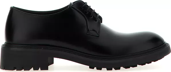 Black Lamb Leather Oxfords And Derbies