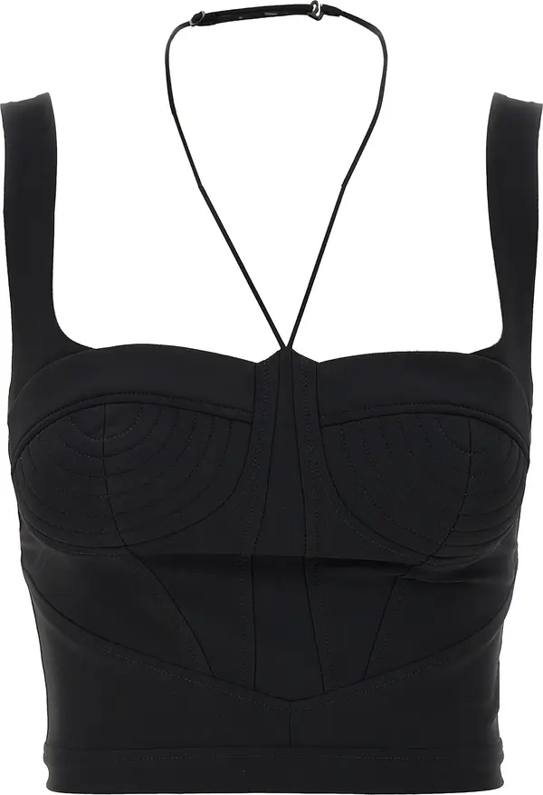 Black Polyamide Tank Tops