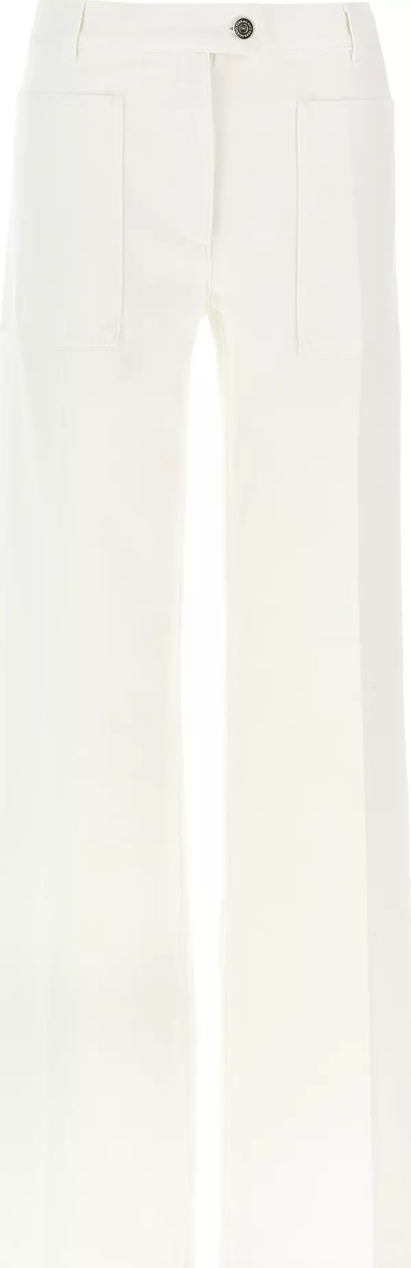 White Cotton Straight-Leg Jeans