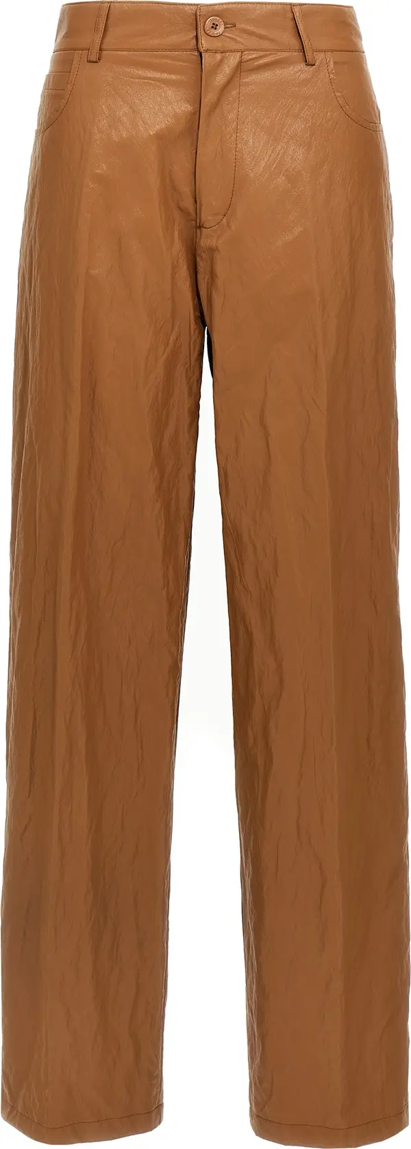 Brown Viscose Casual Pants