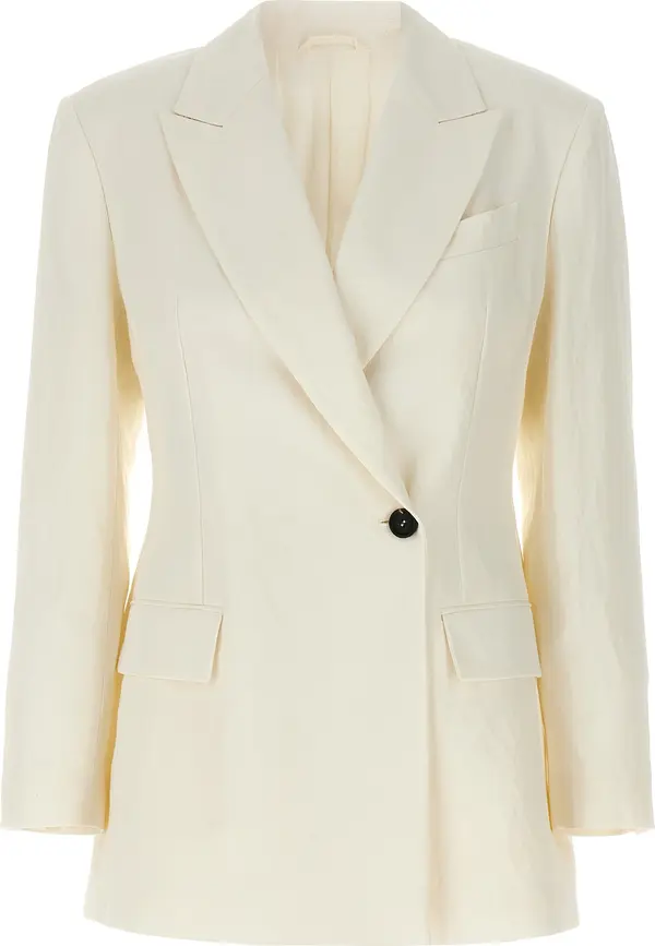 White Straw Blazer