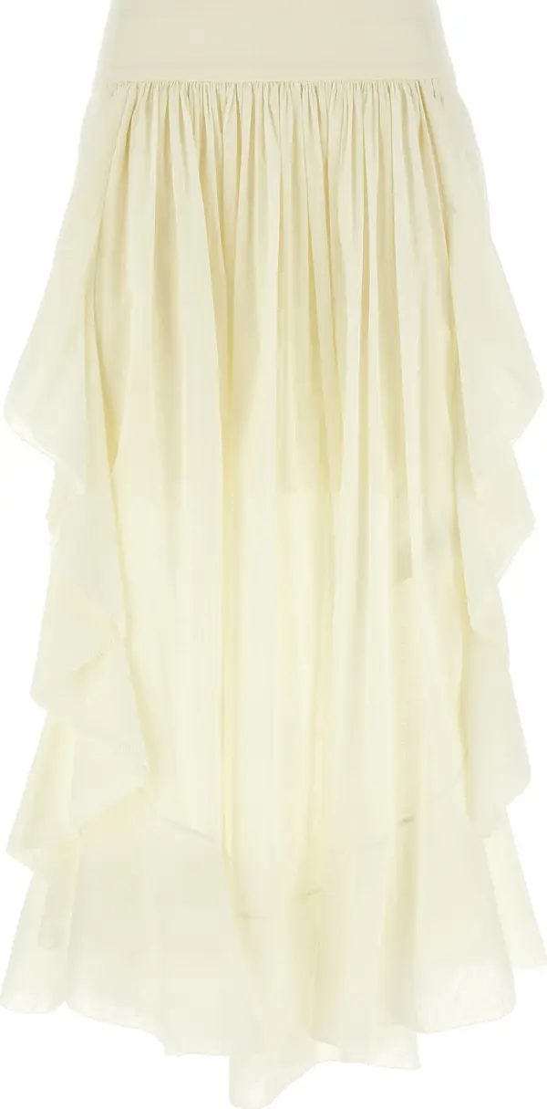 White Cotton Mini Skirt