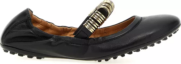 Black Lamb Leather Ballet Flats