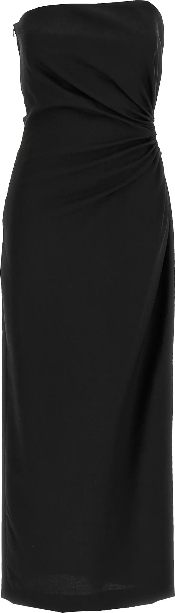 Black Virgin Wool Long Dress