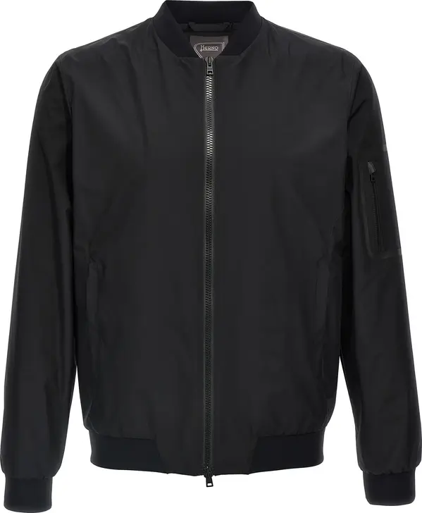 Black Polyester Bomber