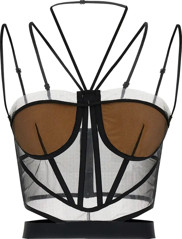Black Polyamide Tank Tops