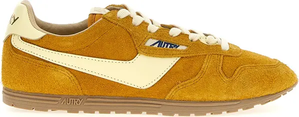 Bicolor Leather Athletic Sneakers