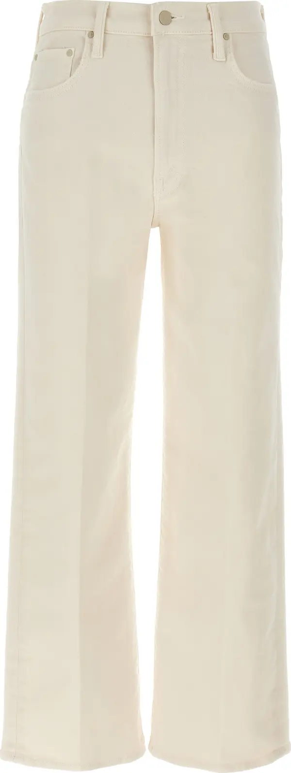 White Cotton High-Waisted Jean