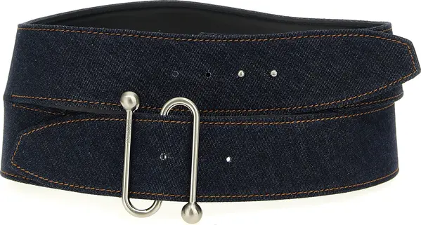 Blue Cotton High-Waist Belt