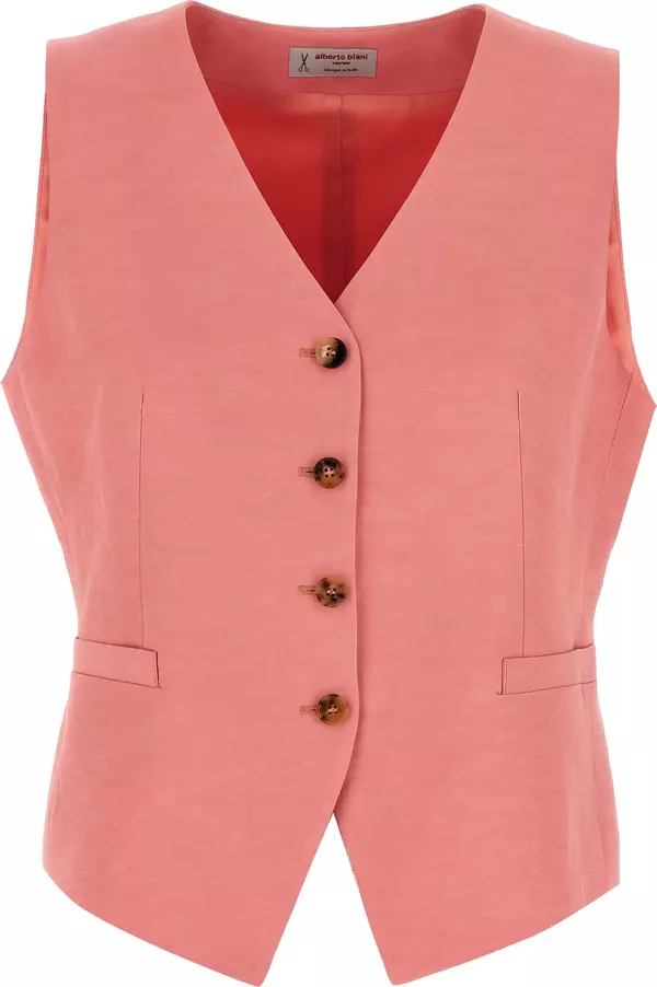 Multicolor Viscose Sleeveless Jacket