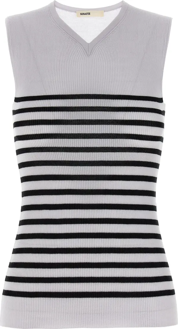 Bicolor Wool Sleeveles T-Shirt