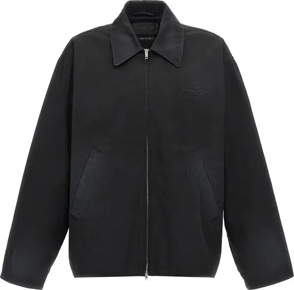 Black Cotton Full-Length Jacket