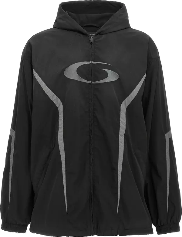 Black Polyester Shell Jacket