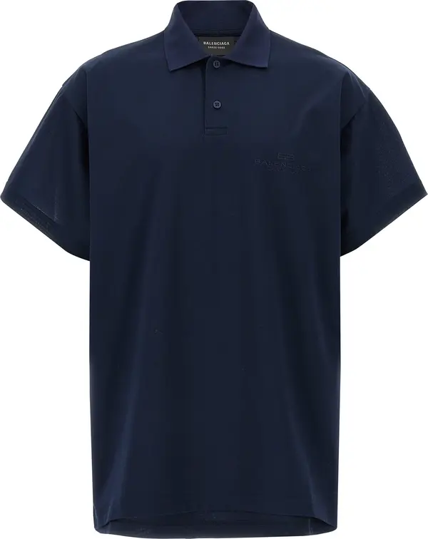 Blue Cotton Polo Shirt