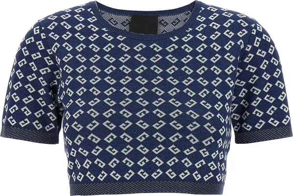 Blue Viscose T-Shirt