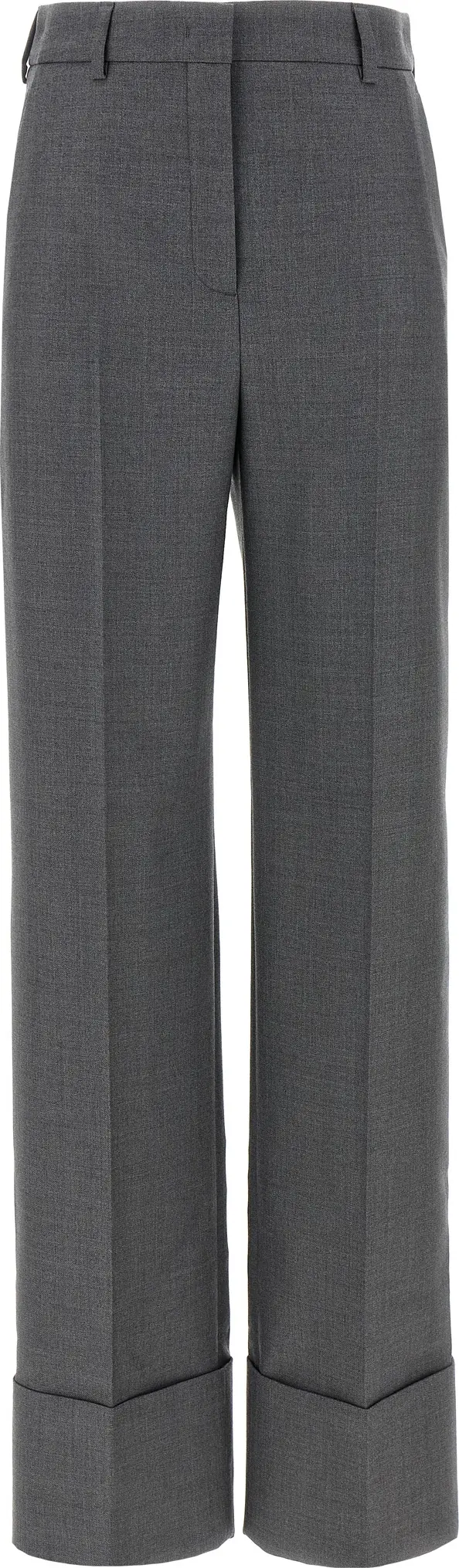 Gray Virgin Wool Dress Pants