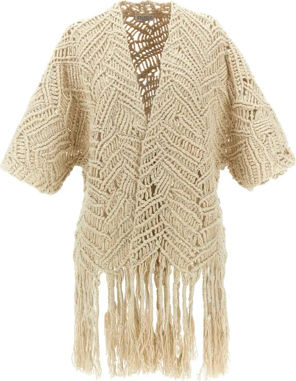 Beige Silk Cardigan