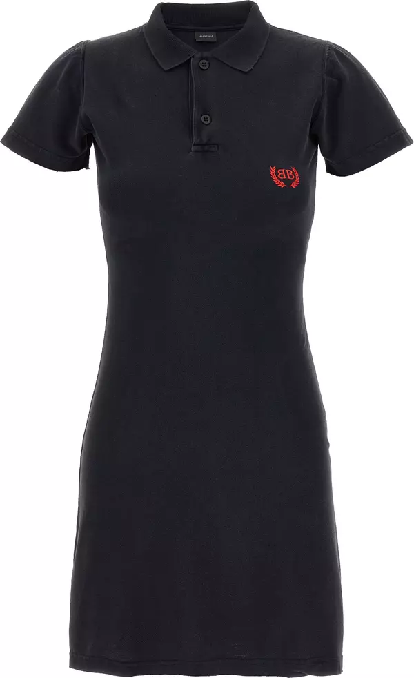 Black Cotton Short Dress