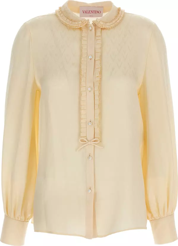 Beige Silk Blouse