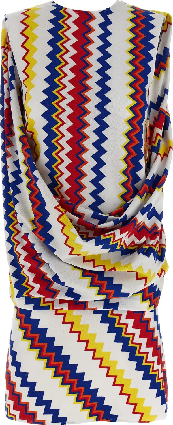 Multicolor Viscose Short Dress