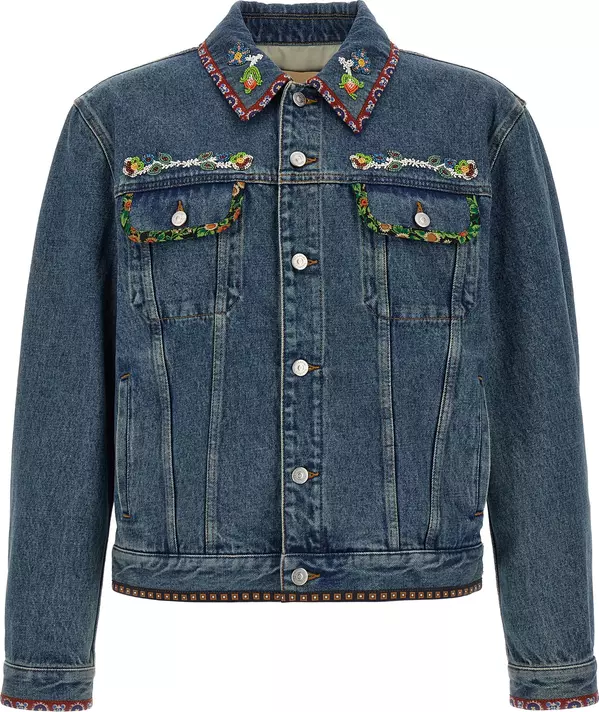 Blue Polyamide Denim Jacket