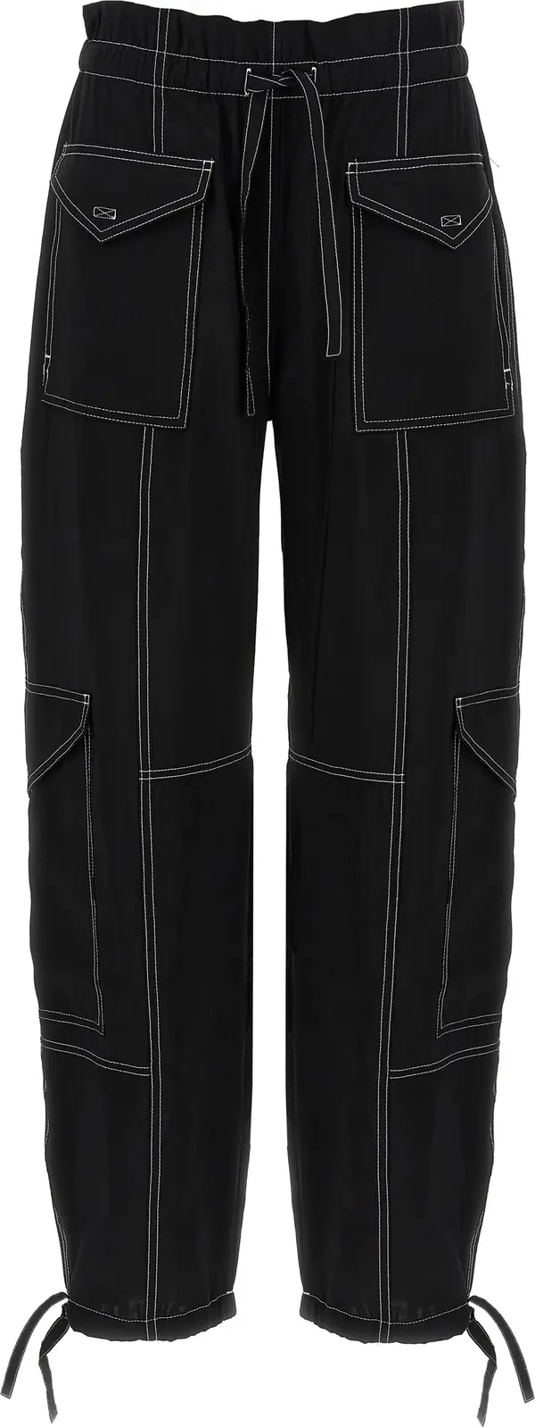 Black Viscose Casual Pants
