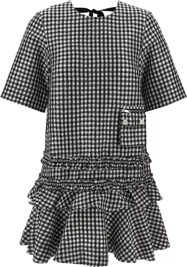 Bicolor Polyester Short Dress
