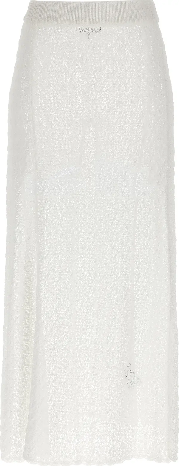 White Polyamide Mini Skirt