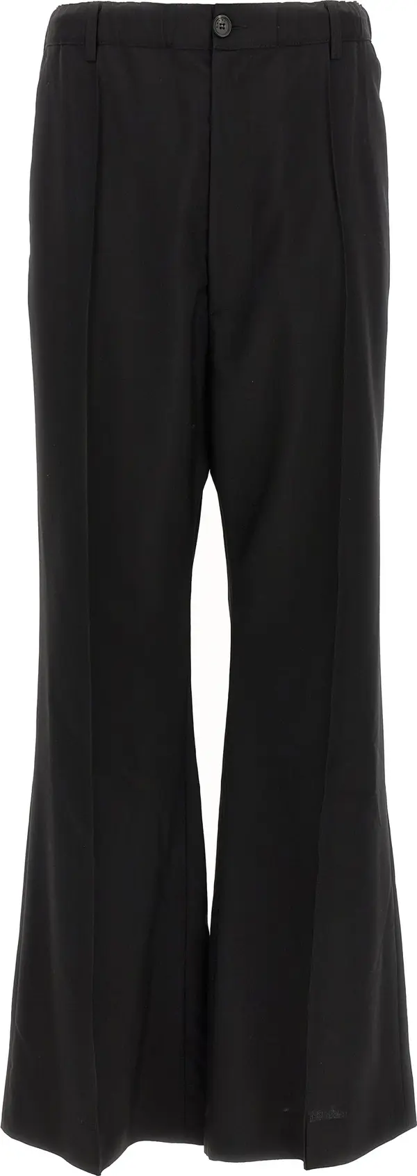 Black Virgin Wool Casual Pants