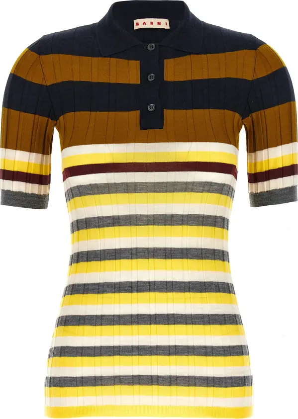 Multicolor Virgin Wool Polo Shirt