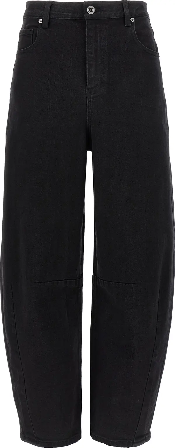Black Cotton High-Waisted Jean