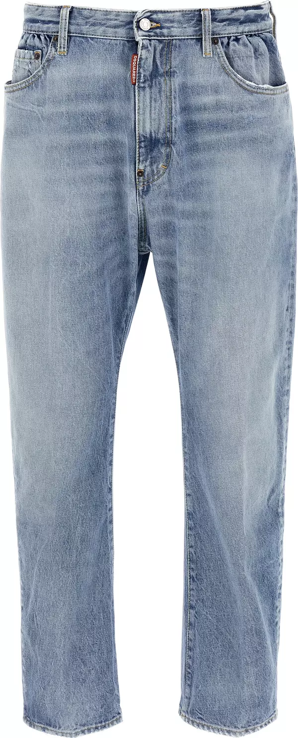 Blue Cotton Relaxed Fit Jeans