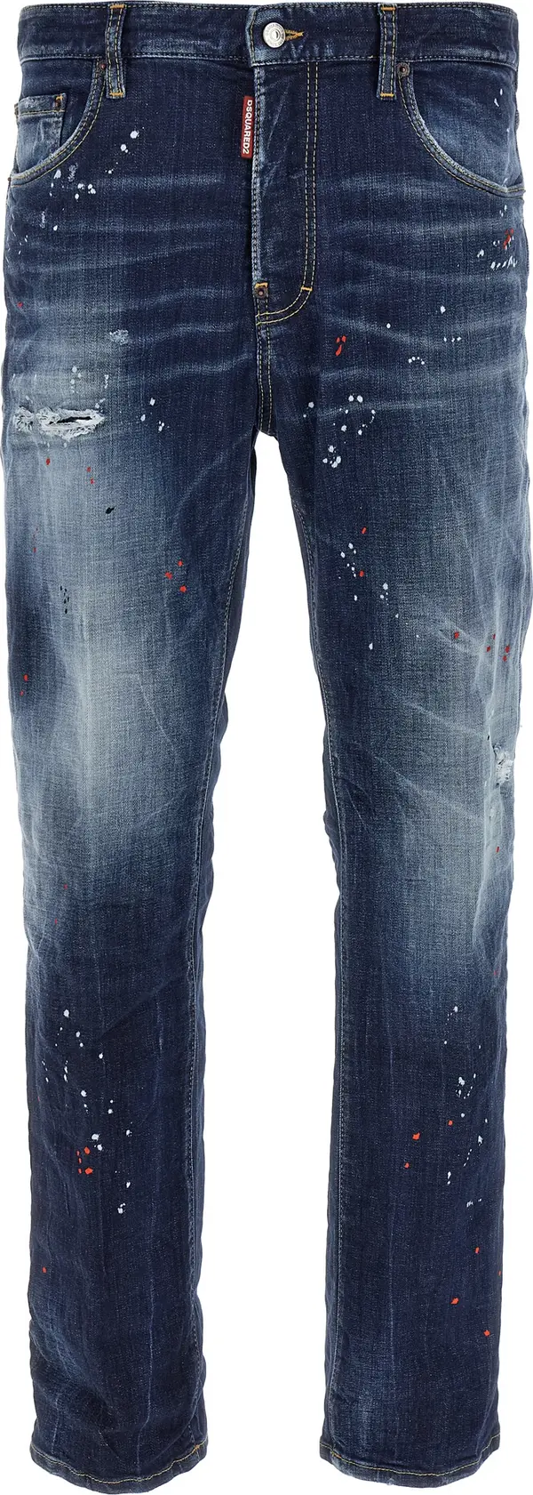 Blue Cotton Relaxed Fit Jeans