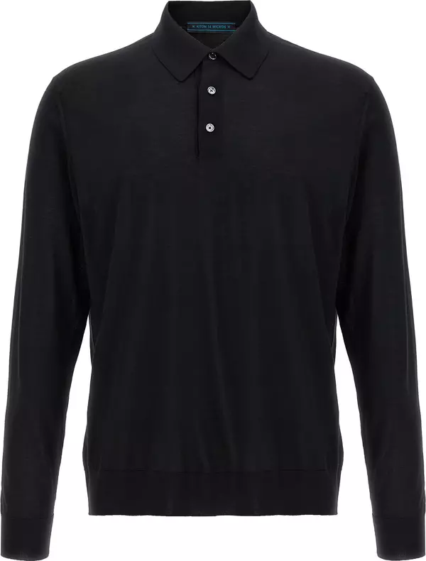Black Wool Polo Shirt
