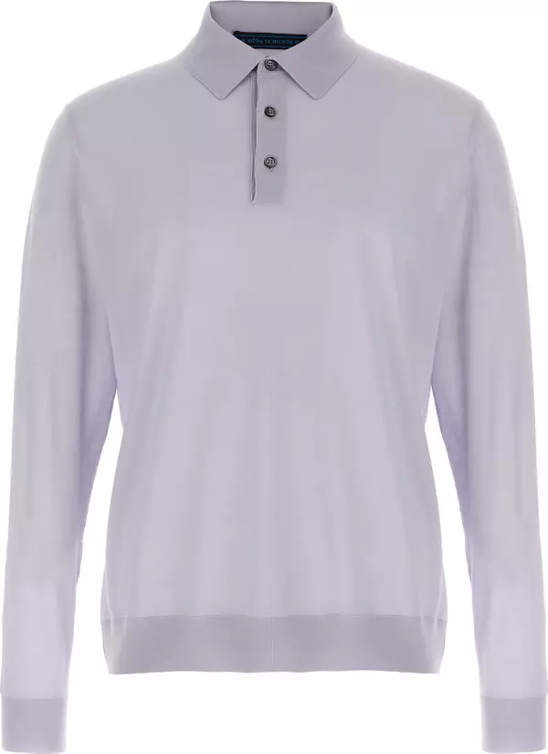 Blue Wool Polo Shirt