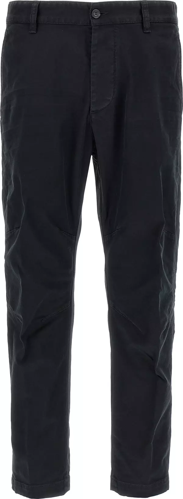 Black Cotton Chino Pants