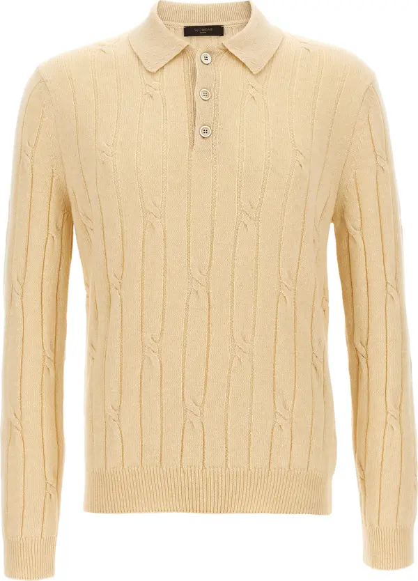 Beige Virgin Wool Polo Shirt