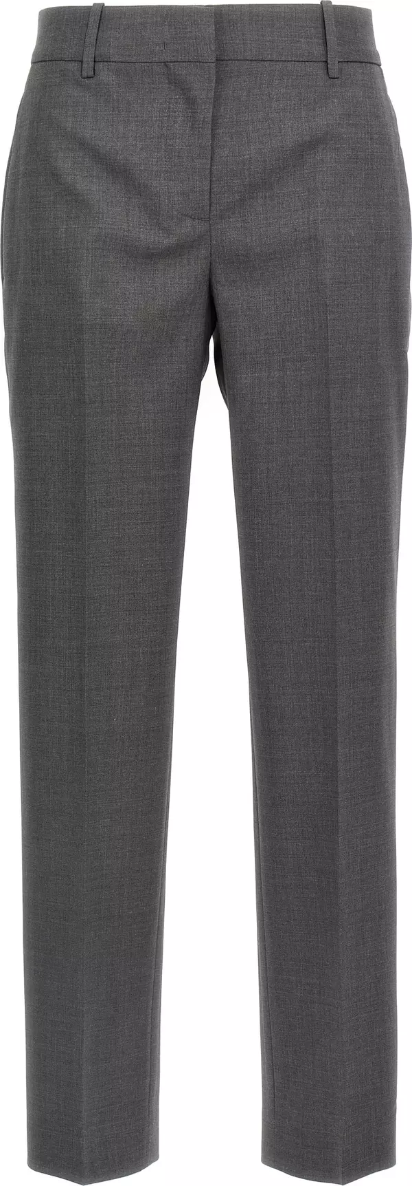 Gray Virgin Wool Dress Pants