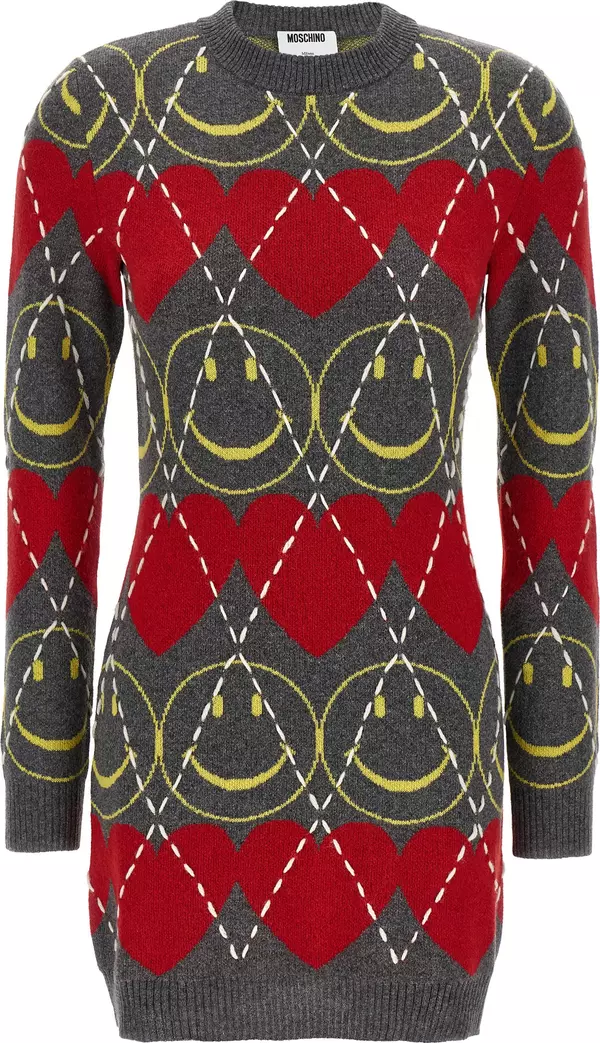 Multicolor Wool Short Dress