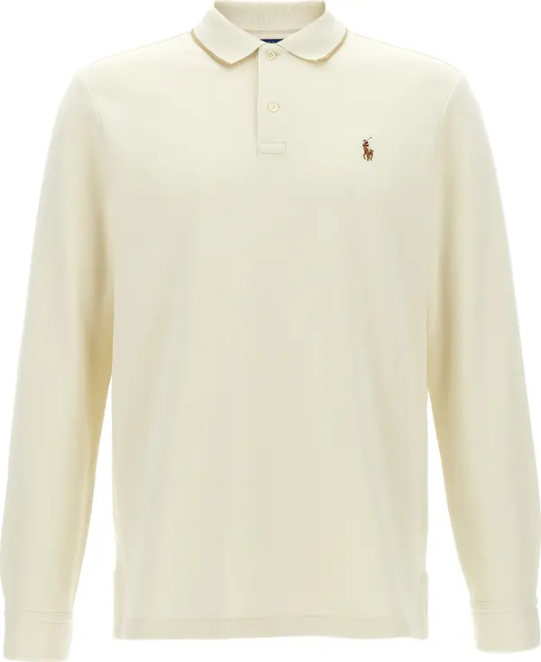 Beige Cotton Polo Shirt