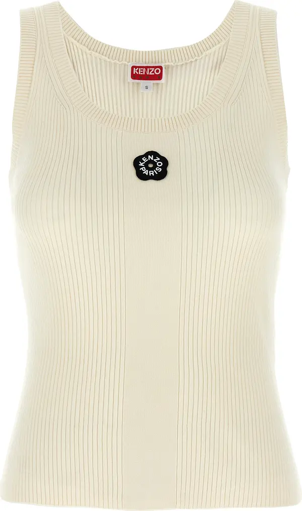 White Viscose Sleeveles T-Shirt