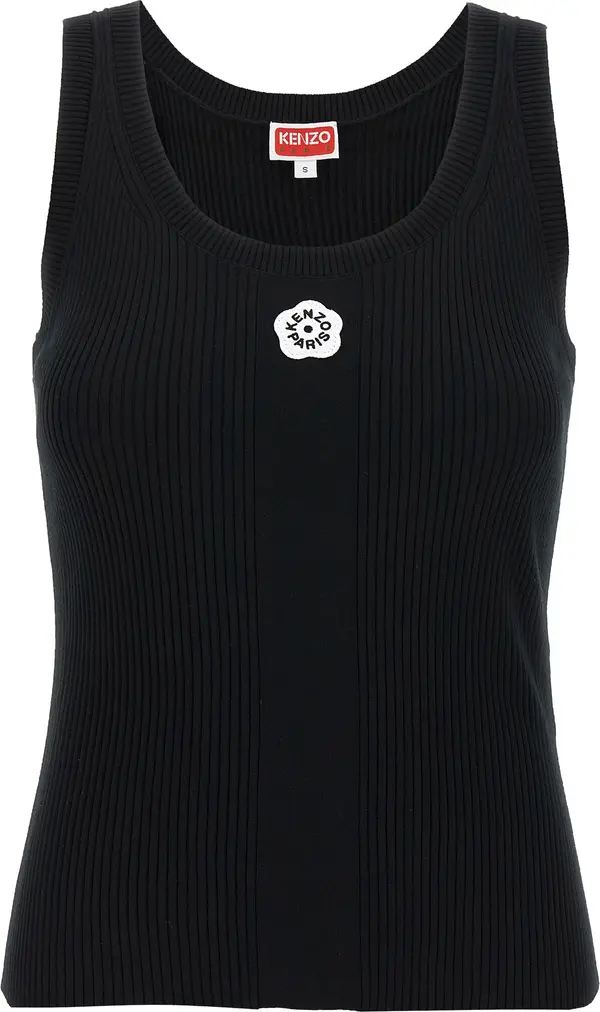 Black Viscose Sleeveles T-Shirt