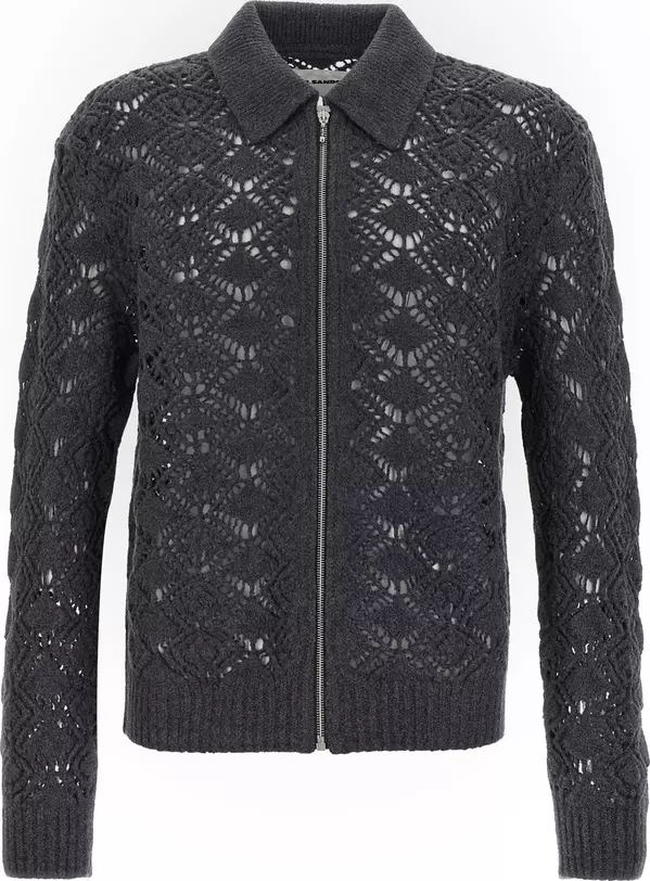 Gray Virgin Wool Cardigan