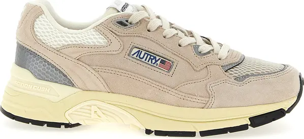 Beige Cowhide Athletic Sneakers