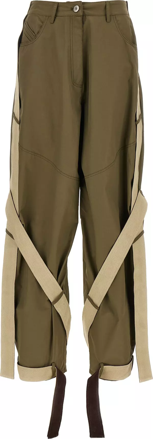 Bicolor Cotton Cargo Pants